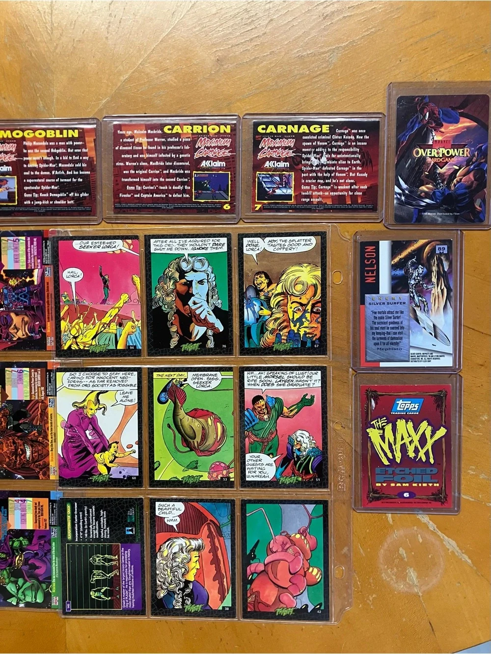 Vintage 90s Marvel Trading Card Lot Maximum Carnage Promo